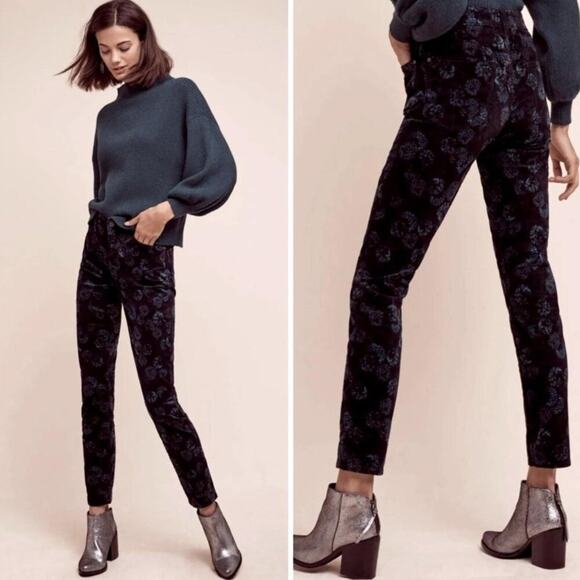 PILCRO the Letterpress Anthropologie Jeans Women 31 Skinny Script Velvet boho - Picture 15 of 15